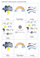 Vorschau - Bildkarten - WETTER Karten Aquarell Montessori Nomenklatur Flash - Seite 2