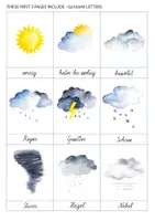 Vorschau - Bildkarten - WETTER Karten Aquarell Montessori Nomenklatur Flash - Seite 3