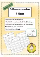 Vorschau - Arbeitsblätter - Zahlenmauern rechnen 1. Klasse - Deckblatt