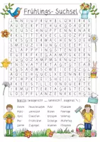 Vorschau - Arbeitsblätter - Frühling Suchsel/Buchstabengitter - Deckblatt