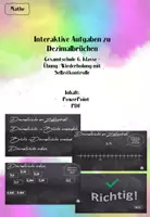 Vorschau - Arbeitsblätter - Interaktive PowerPoint zu Dezimalbrüchen - Deckblatt