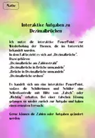 Vorschau - Arbeitsblätter - Interaktive PowerPoint zu Dezimalbrüchen - Seite 1