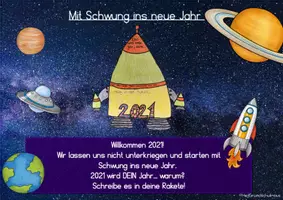 Vorschau - Arbeitsblätter - Mit Schwung ins neue Jahr. Schritt-für-Schritt-Anleitung - Seite 1