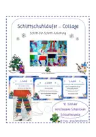 Vorschau - Mal- und Bastelvorlagen - Eine Schritt-für-Schritt-Anleitung: Schlittschuhläufer-Collage - Deckblatt