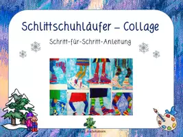 Vorschau - Mal- und Bastelvorlagen - Eine Schritt-für-Schritt-Anleitung: Schlittschuhläufer-Collage - Seite 1