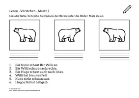 Vorschau - Arbeitsblätter - Übungen zum Lesen für die 2. Klasse - Seite 1