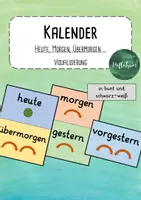 Vorschau - Bildkarten - Kalender - Rund um das Jahr - Visualisierung - heute, morgen, übermorgen ... - Deckblatt
