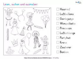 Vorschau - Arbeitsblätter - Lesen, suchen und ausmalen Sparpaket - Seite 1