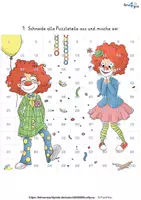 Vorschau - Arbeitsblätter - Hundertertafel - Puzzle (Fasching, Karneval) - Seite 1