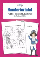 Vorschau - Arbeitsblätter - Hundertertafel - Puzzle (Fasching, Karneval) - Deckblatt