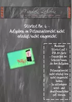 Vorschau - Arbeitsblätter - Störtext 6 - Aufgaben im Distanzunterricht nicht erledigt/eingereicht, Maßnahme/Konsequenz! - Deckblatt