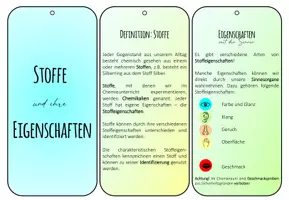 Vorschau - Arbeitsblätter - Fächer für "Stoffe und ihre Eigenschaften" - Deckblatt