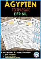 Vorschau - Stundenentwürfe - Ägypten Arbeitsblätter | Der Nil - Fragen & Lösungen - Deckblatt