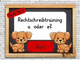 Vorschau - Spiele - Interaktives Spiel - Rechtschreibtraining - ä oder e? Spiel 2, Merkwörter - Deckblatt