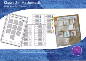 Vorschau - Arbeitsblätter - Mathematik 2: Quadratzahlen Telefon - Deckblatt
