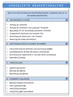 Vorschau - Arbeitsblätter - Deutsch: Checkliste Gedichtanalyse - Seite 2