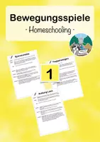 Vorschau - Arbeitsblätter - Bewegungsspiele Homeschooling - Deckblatt