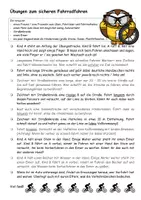 Vorschau - Arbeitsblätter - Übungen zum sicheren Fahrradfahren, auch geeignet für Corona-Homeschooling - Seite 1