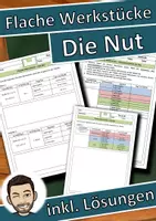 Vorschau - Stundenentwürfe - Flache Werkstücke - Nut (auch Homeschooling) inkl. Video - Deckblatt