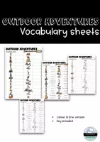 Vorschau - Arbeitsblätter - Vocabulary sheet Outdoor Adventures - Deckblatt