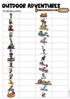 Vorschau - Arbeitsblätter - Vocabulary sheet Outdoor Adventures - Seite 1