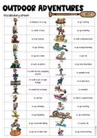 Vorschau - Arbeitsblätter - Vocabulary sheet Outdoor Adventures - Seite 2