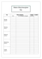 Vorschau - Lehrpläne/Lehrermaterial - Editierbare Vorlage Tagesplan/Wochenplan (Homeschooling/ Distanzunterricht) - Seite 2