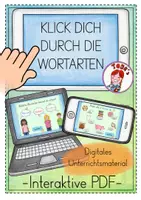 Vorschau - Präsentationen/Tafelbilder - Wortarten Wiederholung (interaktiv & digital) - Deckblatt