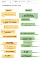 Vorschau - Arbeitsblätter - AB Partner interview after the holidays - Deckblatt