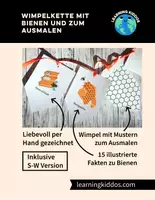 Vorschau - Mal- und Bastelvorlagen - Wimpelkette Bienen - auch für Homeschooling - Deckblatt