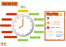 Vorschau - Arbeitsblätter - What time is it? - Merkblatt #edukilights2022 - Seite 1