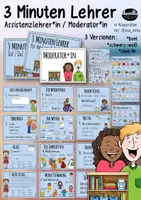 Vorschau - Spiele - 3 - 5 Minuten Lehrer*in / Moderator*in - Gesprächskarten / Morgenkreis - Deckblatt