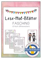 Vorschau - Arbeitsblätter - Lese-Mal-Blätter FASCHING - Deckblatt