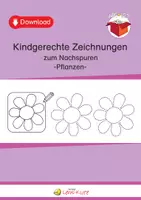 Vorschau - Arbeitsblätter - Kindgerechte Übungen zum Nachspuren -Pflanzen- - Deckblatt