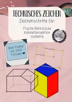 Vorschau - selbst erstellte Cliparts/Grafiken - Zeichenschritte Technisches Zeichnen - Freebie - Deckblatt
