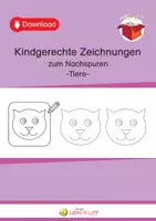 Vorschau - Arbeitsblätter - Kindgerechte Übungen zum Nachspuren- Tiere- - Deckblatt