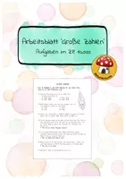 Vorschau - Arbeitsblätter - Große Zahlen - Aufgaben im Zahlenraum 10.000 (Runden, Folgen, Ratenzahlung, Sachaufgaben) - Deckblatt