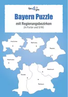 Vorschau - Stationenlernen - Bayern - Puzzle (mit Regierungsbezirken) - Deckblatt
