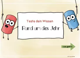 Vorschau - Fördermaterial/Inklusion - Das Jahr - Teste dein Wissen - Interaktive PDF - Seite 1