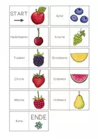 Vorschau - Arbeitsblätter - Domino Obst - 5fach differenziert Anlaute / Silben / Wörter / Sätze - Seite 1