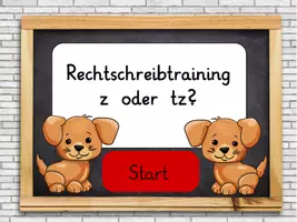 Vorschau - Spiele - Interaktives Spiel - Rechtschreibtraining - tz oder z - Deckblatt