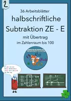 Vorschau - Unterrichtsreihen - Homeschooling Paket: Erklärvideo und Arbeitsblätter Subtraktion bis 100 ZE - E - Seite 2