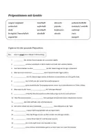 Vorschau - Arbeitsblätter - B2 Grammatik: Präpositionen mit Genitiv - Deckblatt