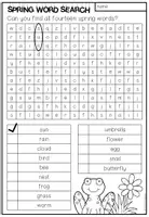 Vorschau - Arbeitsblätter - SPRING - Word Search - Seite 1