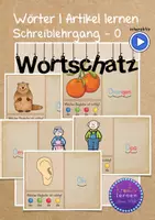 Vorschau - Arbeitsblätter - Komplettpaket: interaktiv Wortschatz üben: erste Wörter lesen und Artikel bestimmen - Seite 1