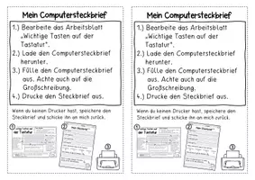 Vorschau - Arbeitsblätter - Steckbrief am Computer und Einführung Tastatur - Seite 1