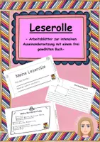 Vorschau - Arbeitsblätter - Leserolle für frei wählbare Bücher, Klasse 3 und 4 - Deckblatt