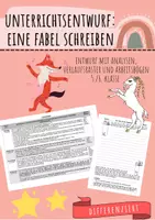 Vorschau - Stundenentwürfe - Unterrichtsentwurf: Fabel schreiben - Deckblatt