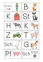 Vorschau - Arbeitsblätter - Domino Bauernhof - Anlaute Silben Wörter Sätze - Seite 1