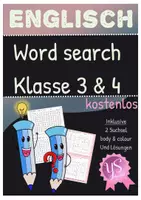 Vorschau - Arbeitsblätter - Englisch: Suchsel/ Word search - Deckblatt